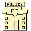Police Station Color Shadow Thinline Icon Icon