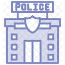 Police Station Duotone Line Icon Icon