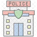 Police Station Lineal Color Icon Icon
