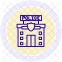 Police Station Line Icon Icon