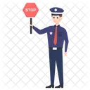 Policeman Police Officer Road Sign Icon