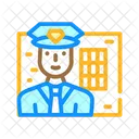 Policeman Worker Color Icon