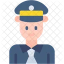 Policeman Professions And Jobs Black Hair Icon