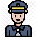 Policeman Professions And Jobs Black Hair Icon