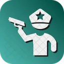 Policeman Holding Gun Law Armed Icon