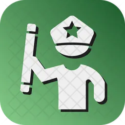 Policeman Holding Stick  Icon