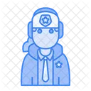 Winter Avatar User Profile People Policewoman Icon