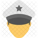 Policia Sombrero Gorra Icono