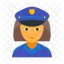 Bone Policial Feminino Icon