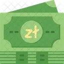 Polish Zloty Notes Polish Currency Zloty Bill Icon