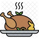 Pollo Asado Comida Fiesta Icono