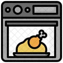 Horno Pollo Asado Cocido Icono