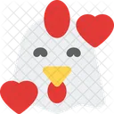 Pollo Sonriendo Con Corazones Icono