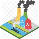 Poluicao De Fabrica Fabrica De Produtos Quimicos Chamine Ícone