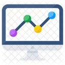 Polyline Chart Online Graph Online Data Analytics Icon