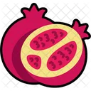 Pomegranate With Half Cut Pomegranate Fruit Icon