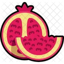 Pomegranate With Sliced Cut Pomegranate Fruit Icon