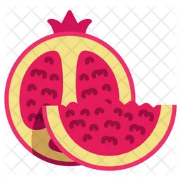 Pomegranate With Sliced Cut  Icon