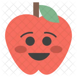 Pomme souriante Emoji Icône