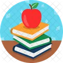Pomme sur un livre  Icône