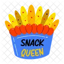 Pommes Frites Snack Queen Essen Symbol