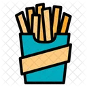 Pommes Frites Fastfood Kartoffeln Takeaway Street Food Truck Symbol