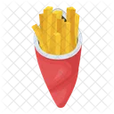 Pommes Frites Kartoffeln Schachtel Symbol