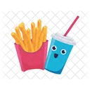 Pommes Frites Fast Food Essen Symbol