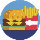 Essen Pommes Frites Burger Symbol