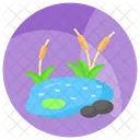 Pond Lakefront Aqua Icon