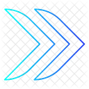 Ponta de flecha fina direita  Ícone