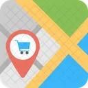 Compras Mapa Ponteiro Ícone