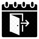 Data Relogio De Saida Logout Calendario Ícone