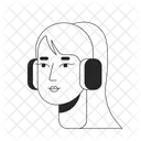 Ponytail Young Adult Woman Blonde Caucasian Headphones Girl アイコン