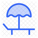 Pool Lounge Umbrella Travel Icon