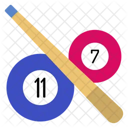 Pool Stick And Ball  Icon