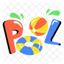 Pool Word Pool Typography Pool Ball Icon