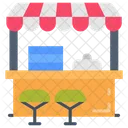 Pop Up Stand Caffe Pizza Shop Icon