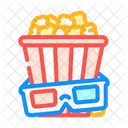 Popcorn Cinema Glasses Icône