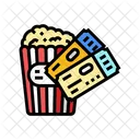 Popcorn Tickets Cinema Icon