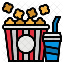 Popcorn And Drink  Icon