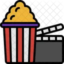 Popcorn And Movie Popcorn Clapper Icon