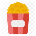 Popcorn Bucket Movie Night Snack Container Icon