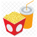 Popcorn With Drink  Icon