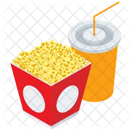 Popcorn With Drink  Icon