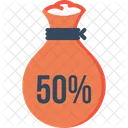 Compras Porcentagem Metade Ícone