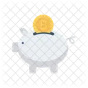 Porquinho Banco Bitcoin Ícone