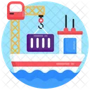 Crane Lifting Port Shipping Sea Lifting Icon