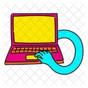Vibrant Laptop Illustration Portable Computer Notebook Icon