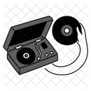 Black Monochrome Music Player Illustration Portable Music Player Audio Player Icon